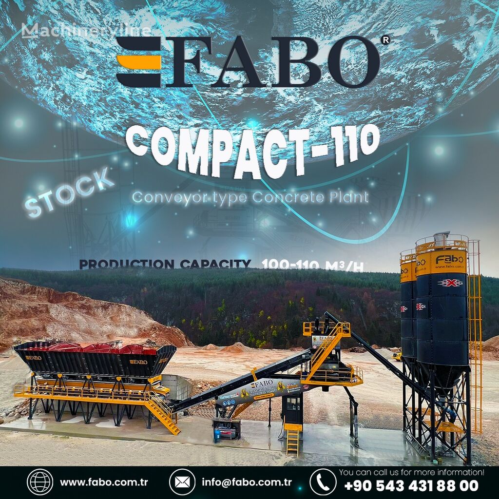 ny FABO  COMPACT-110 CONCRETE PLANT | CONVEYOR TYPE betonfabrik