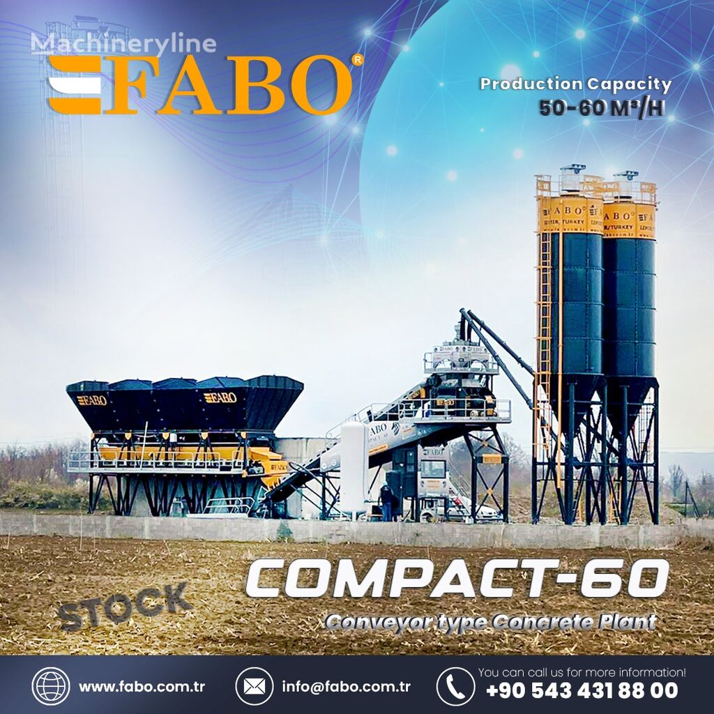 ny FABO COMPACT-60 CONCRETE PLANT | CONVEYOR TYPE  betonfabrik