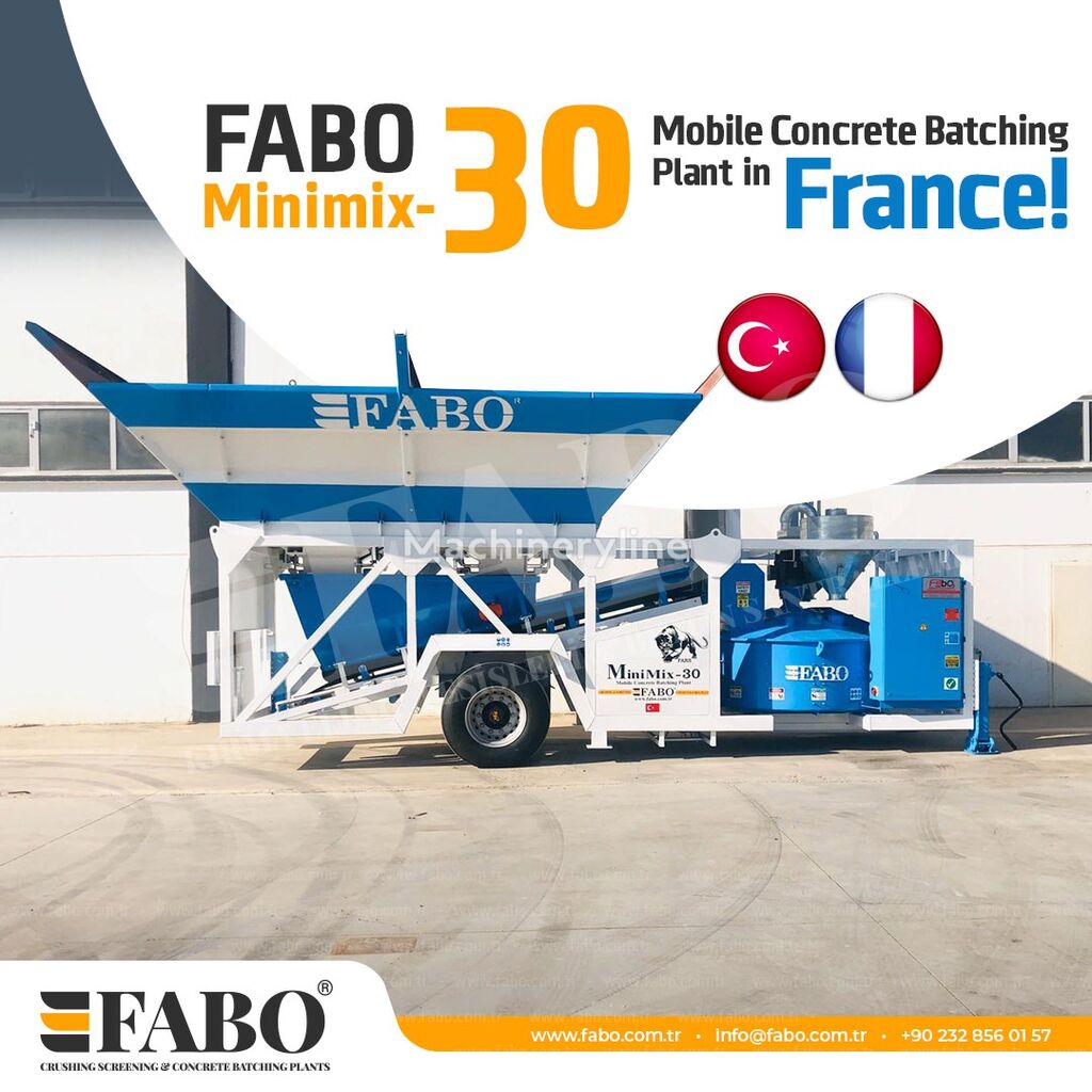 ny FABO MOBILE CONCRETE PLANT CONTAINER TYPE 30 M3/H FABO MINIMIX betonfabrik