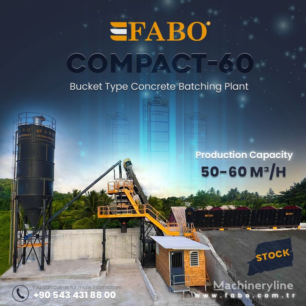 ny FABO SKIP SYSTEM CONCRETE BATCHING PLANT | 60m3/h Capacity | STOCK betonfabrik