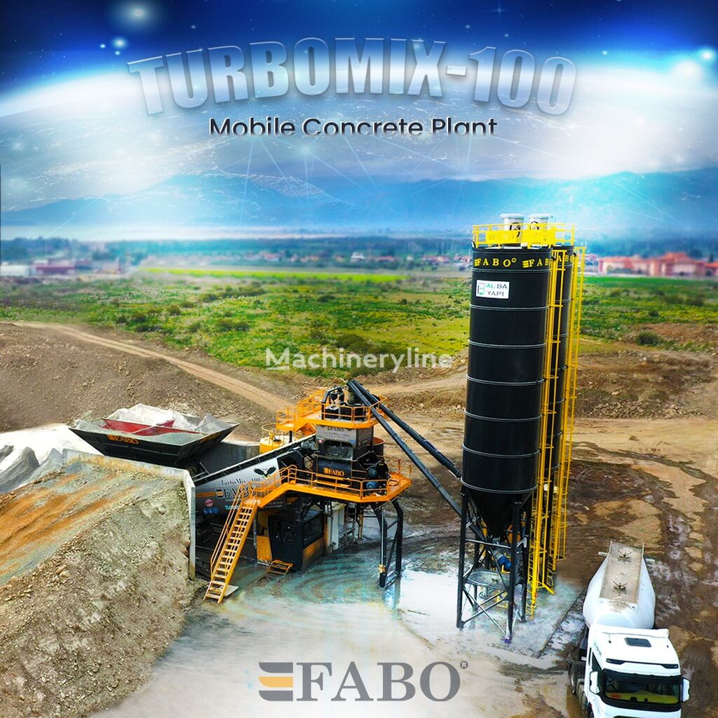 ny FABO TURBOMIX-100 Mobile Concrete Batching Plant betonfabrik
